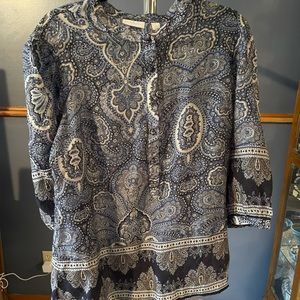 New York and Company Blue Paisley Blouse!